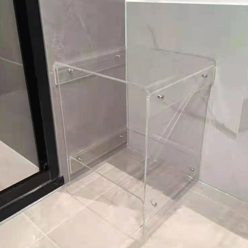 Plastic Side End Table 15.94" Wide Sled Sofa Side Accent Table