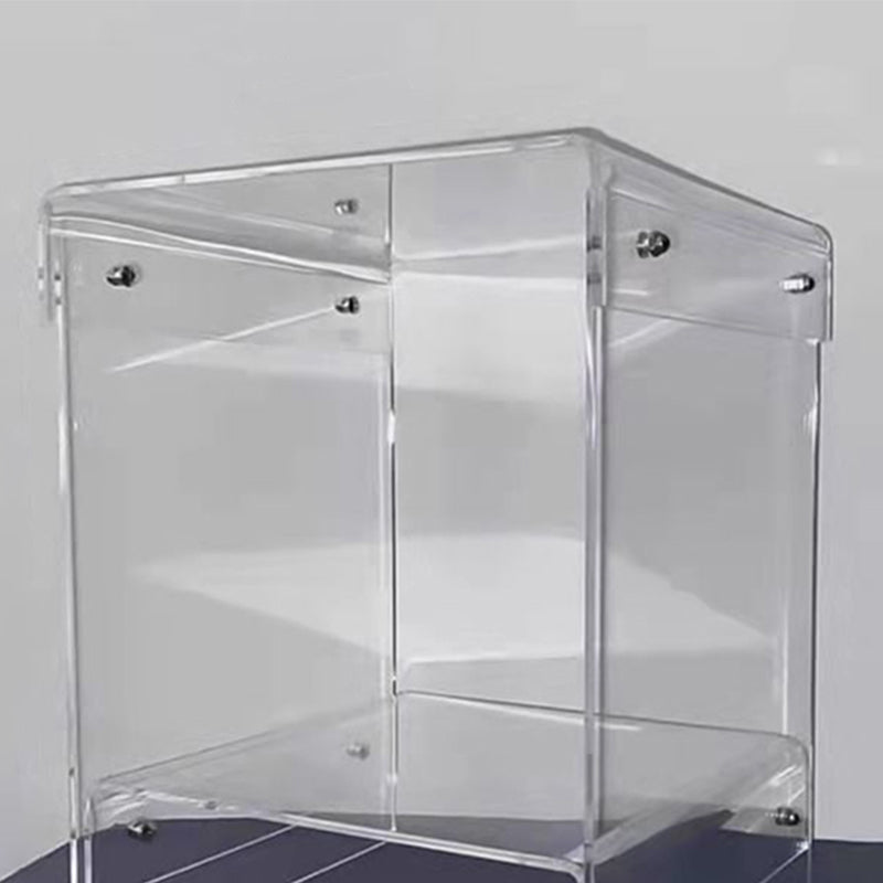 Plastic Side End Table 15.94" Wide Sled Sofa Side Accent Table