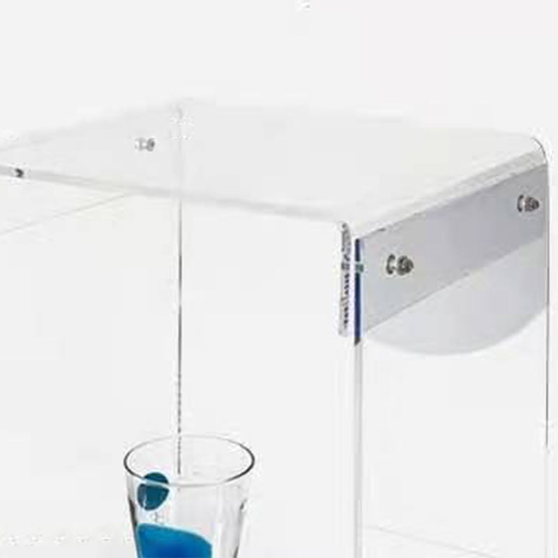 Plastic Side End Table 15.94" Wide Sled Sofa Side Accent Table