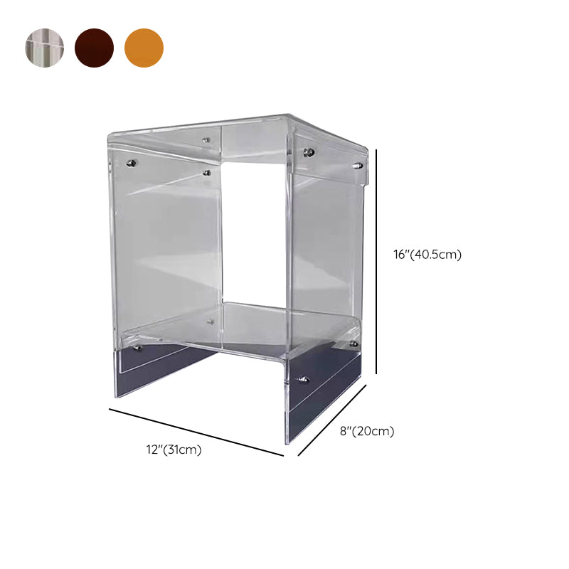 Plastic Side End Table 15.94" Wide Sled Sofa Side Accent Table