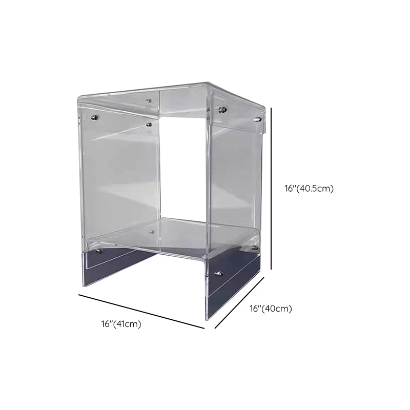 Plastic Side End Table 15.94" Wide Sled Sofa Side Accent Table