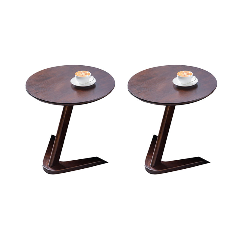 Contemporary Round Side Table Rubberwood Side End Snack Table