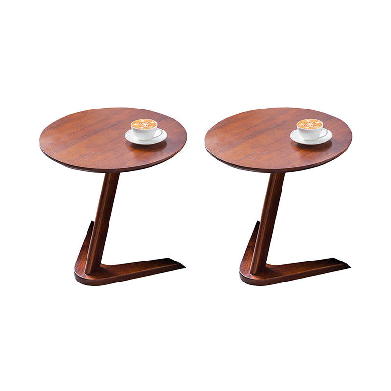 Contemporary Round Side Table Rubberwood Side End Snack Table