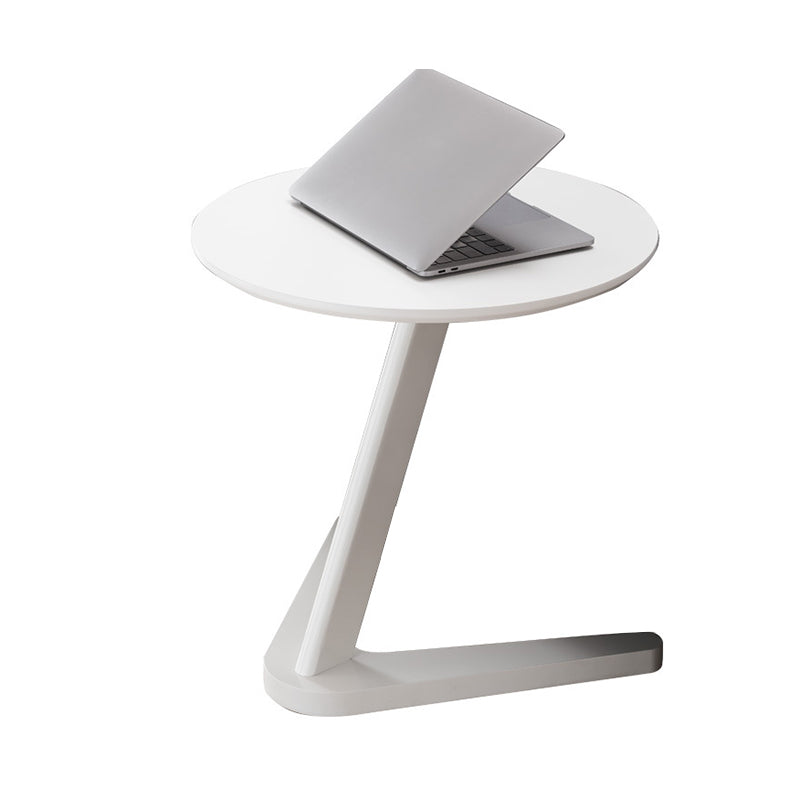 Contemporary Round Side Table Rubberwood Side End Snack Table