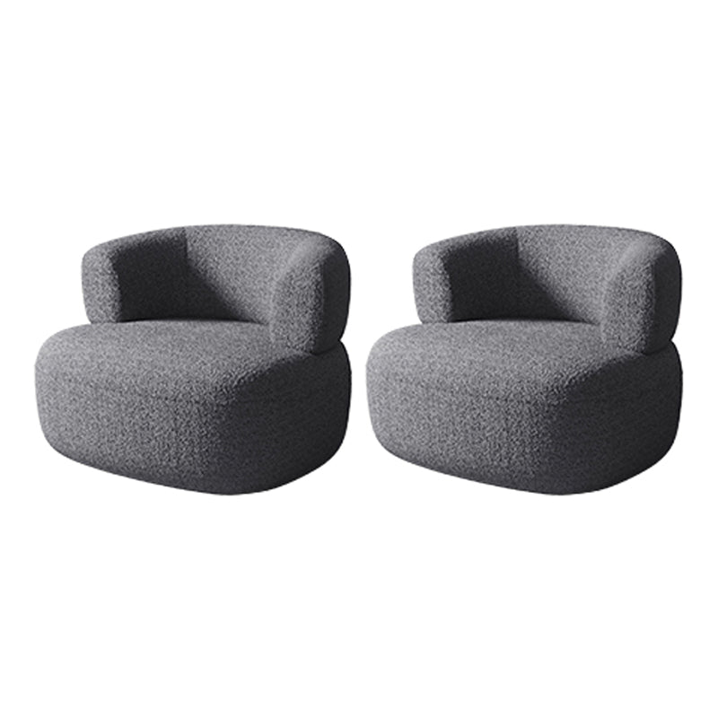 Living Room Modern Accent Armchair Round Arms Fixed Back Armchair