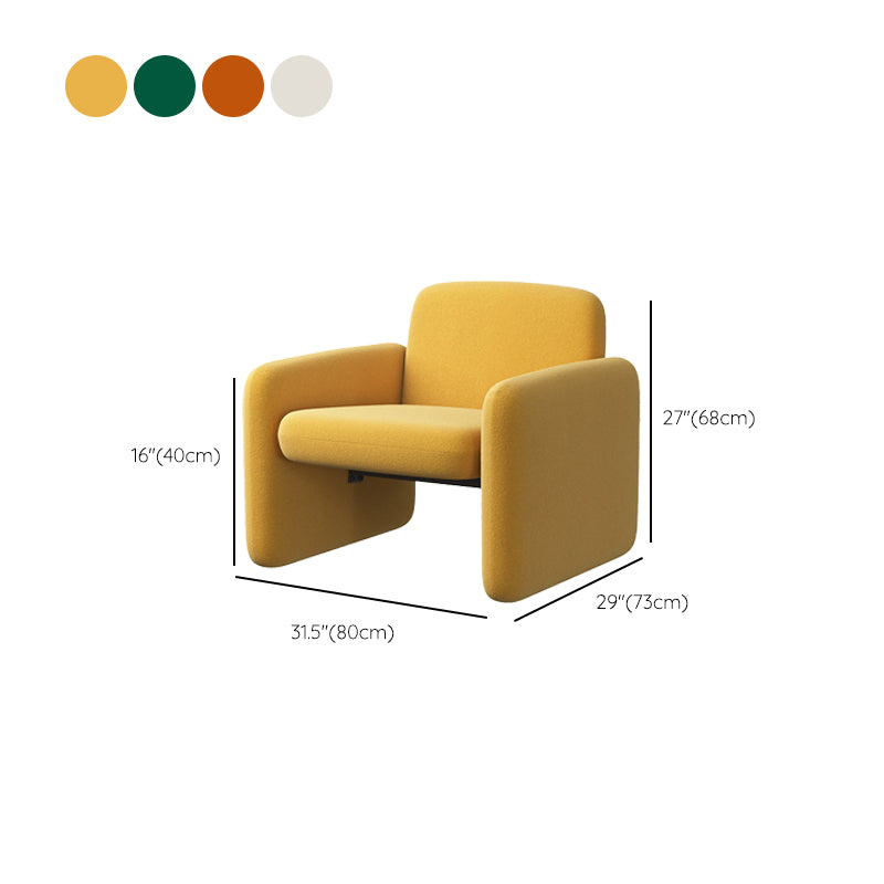 Mid-century Modern Accent Armchair Solid Color Fixed Back Armchair