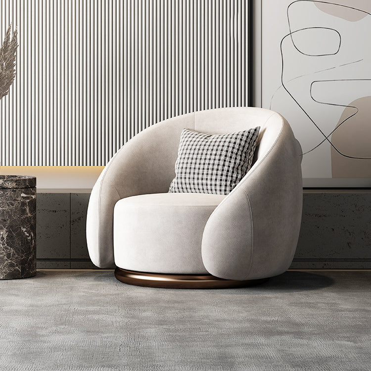 Contemporary Solid Color Arm Chair Living Room Swivel Barrel Chair