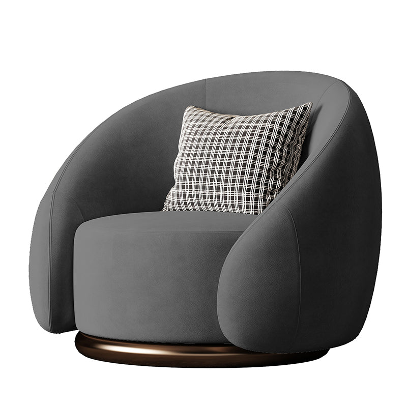 Contemporary Solid Color Arm Chair Living Room Swivel Barrel Chair