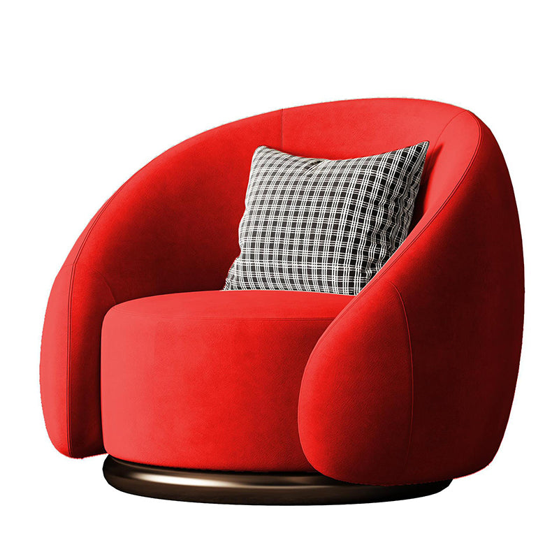 Contemporary Solid Color Arm Chair Living Room Swivel Barrel Chair