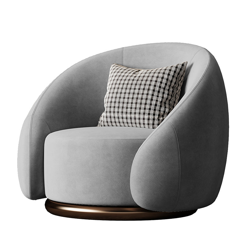 Contemporary Solid Color Arm Chair Living Room Swivel Barrel Chair