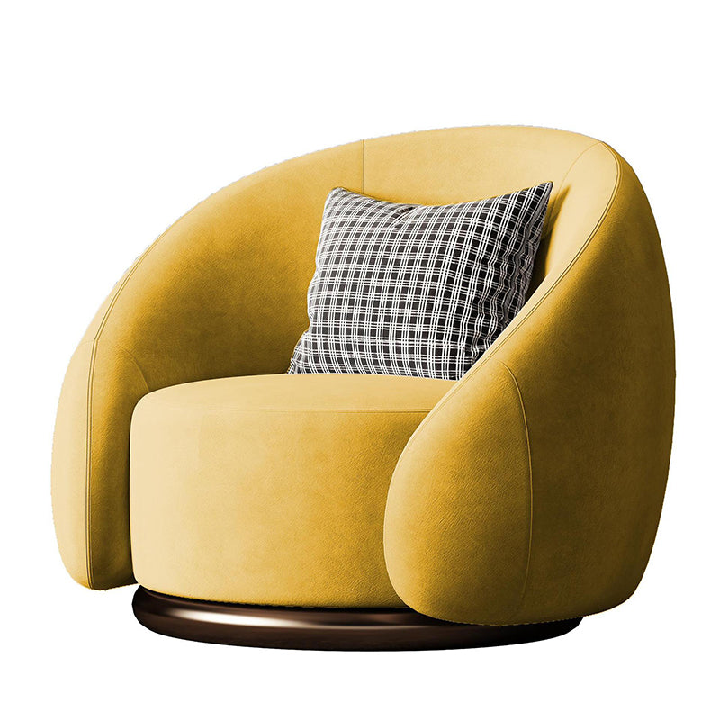 Contemporary Solid Color Arm Chair Living Room Swivel Barrel Chair