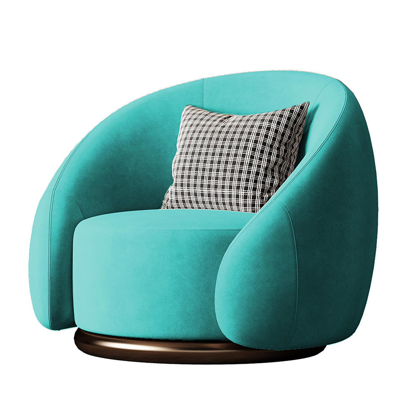 Contemporary Solid Color Arm Chair Living Room Swivel Barrel Chair