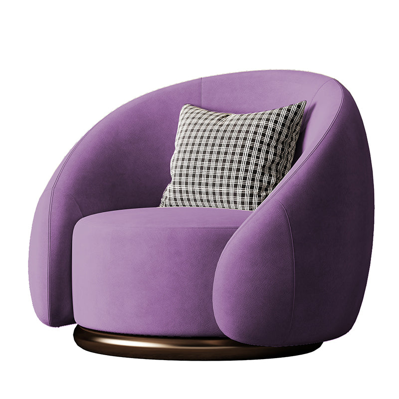 Contemporary Solid Color Arm Chair Living Room Swivel Barrel Chair