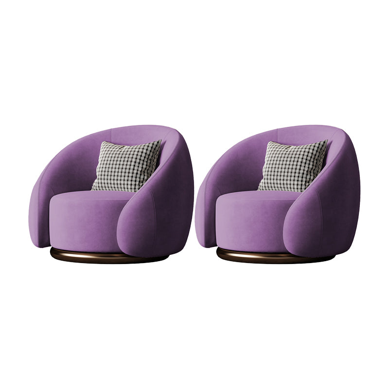 Contemporary Solid Color Arm Chair Living Room Swivel Barrel Chair