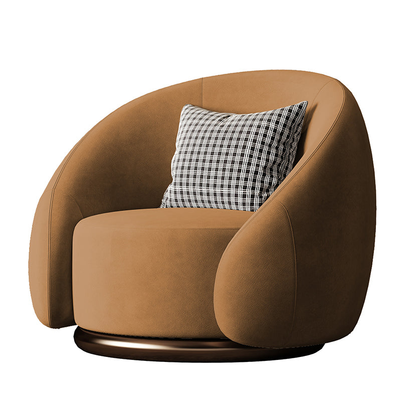 Contemporary Solid Color Arm Chair Living Room Swivel Barrel Chair
