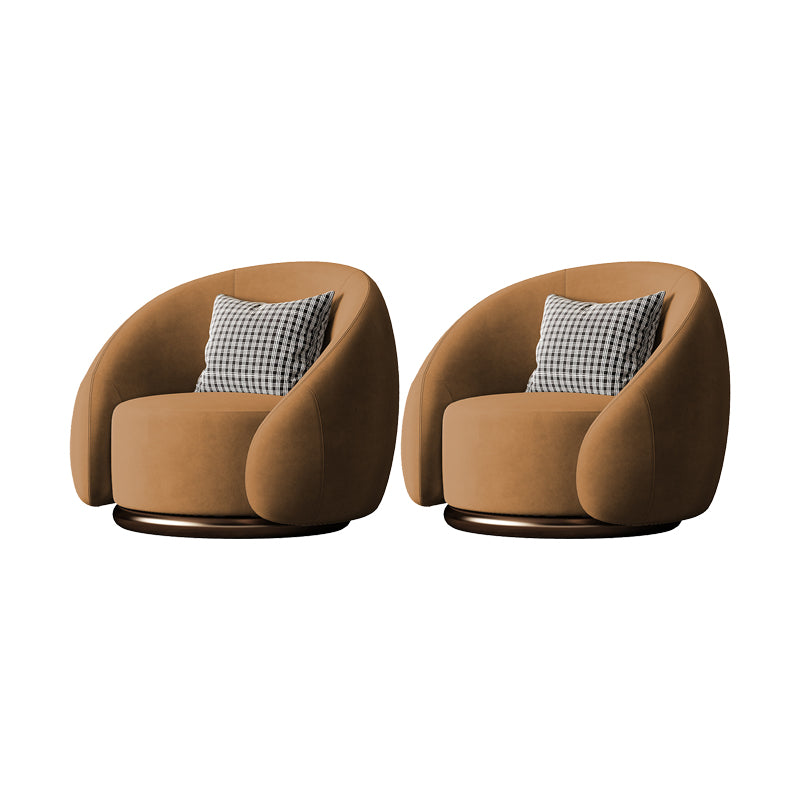 Contemporary Solid Color Arm Chair Living Room Swivel Barrel Chair
