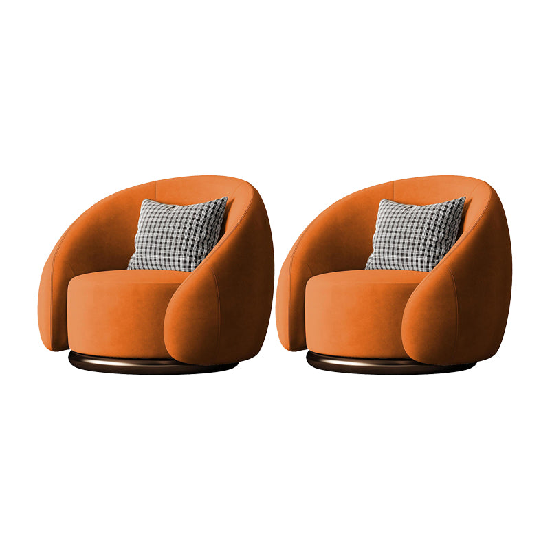 Contemporary Solid Color Arm Chair Living Room Swivel Barrel Chair