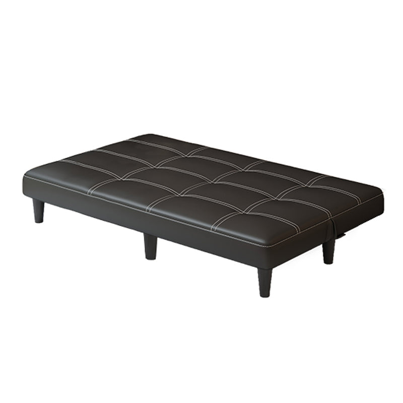 Faux Leather Pillow Top Arms /Armless Sleeper Sofa Bed Biscuit Back Convertible Sofas