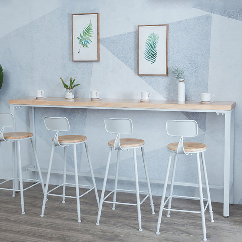 Modern Bar Height Table Solid Wood Top Bistro Bar Table with Trestle Base