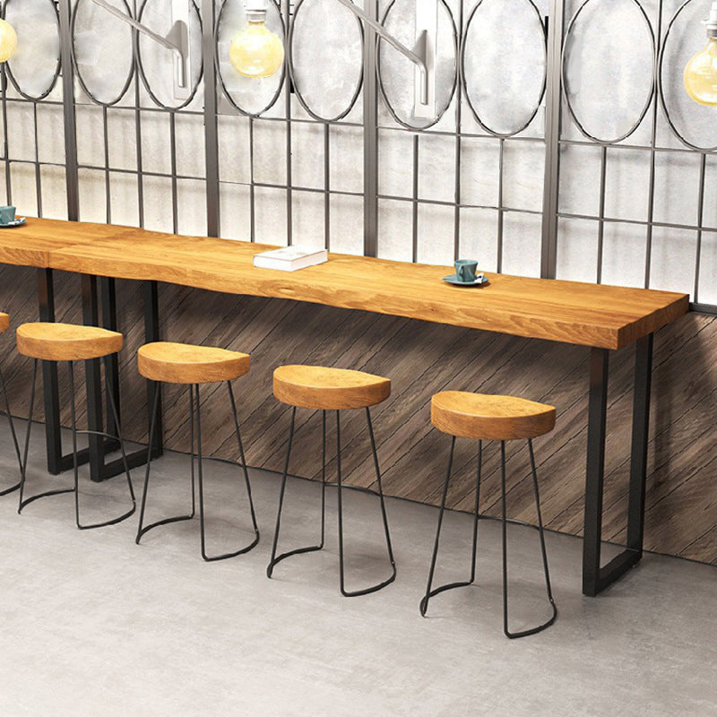 Modern Bar Height Table Rectangular Wood Top Bistro Bar Table