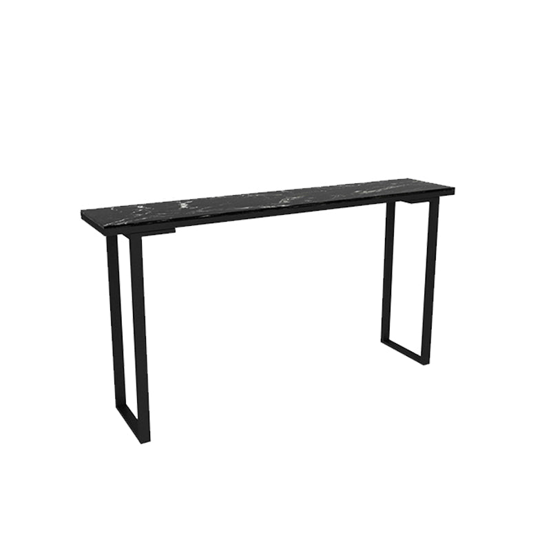 Marble Top Bar Table Rectangle Contemporary Style Pub Table for Cafe