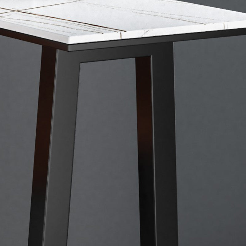 Sintered Stone Bar Table Modern Rectangle Bar Table with Storage Shelves