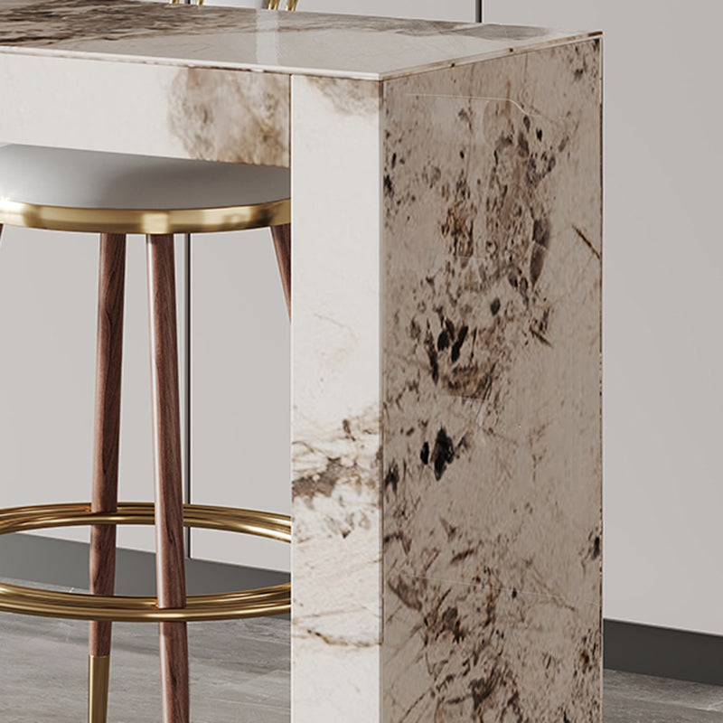 Glam Rectangle Bistro Bar Table Sintered Stone Bar Table for Home