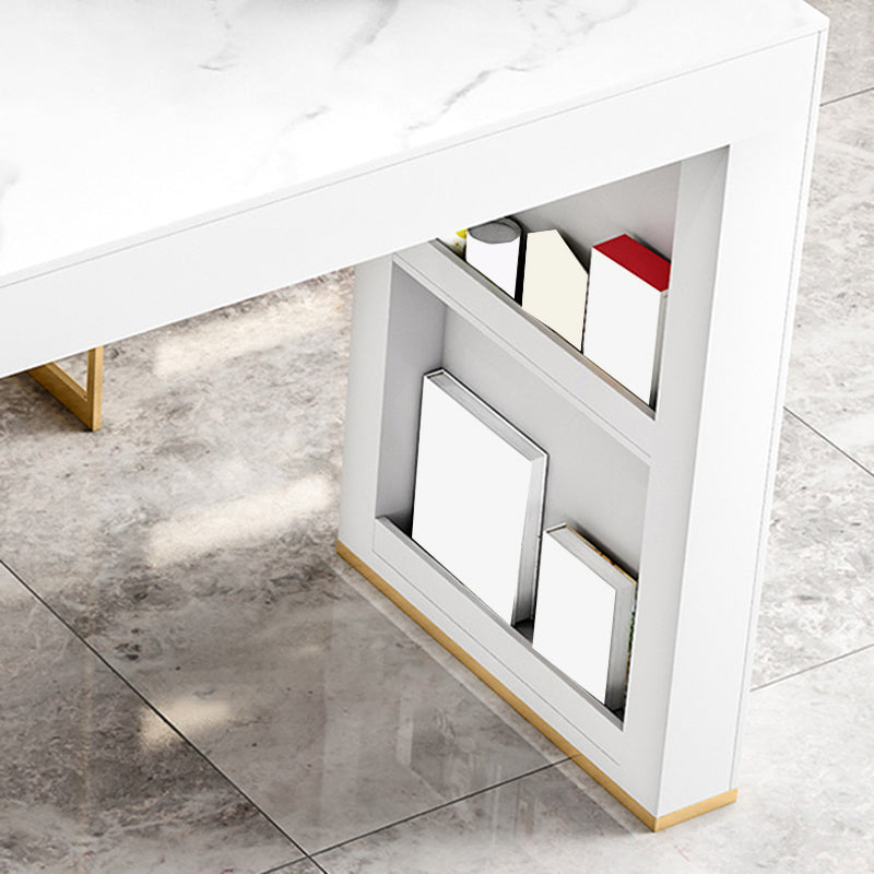 Rectangle Bistro Bar Table Sintered Stone Bar Table with Shelves