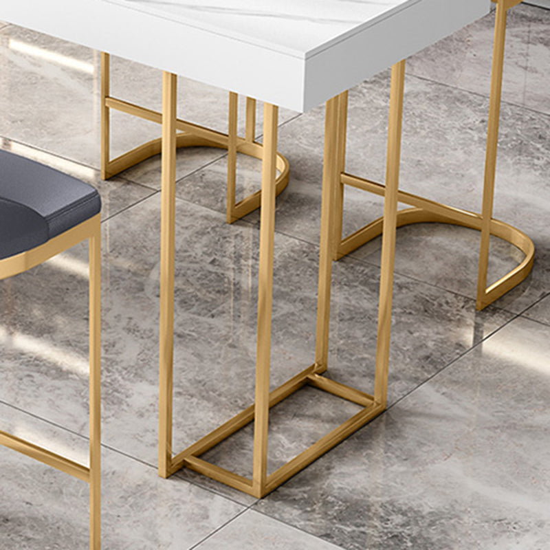 Rectangle Bistro Bar Table Sintered Stone Bar Table with Shelves