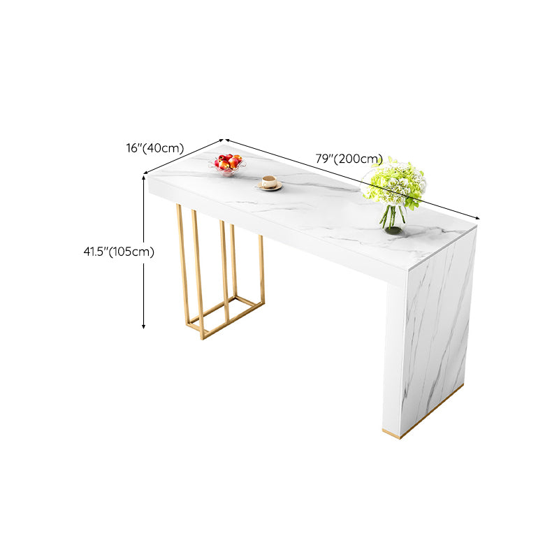 Rectangle Bistro Bar Table Sintered Stone Bar Table with Shelves