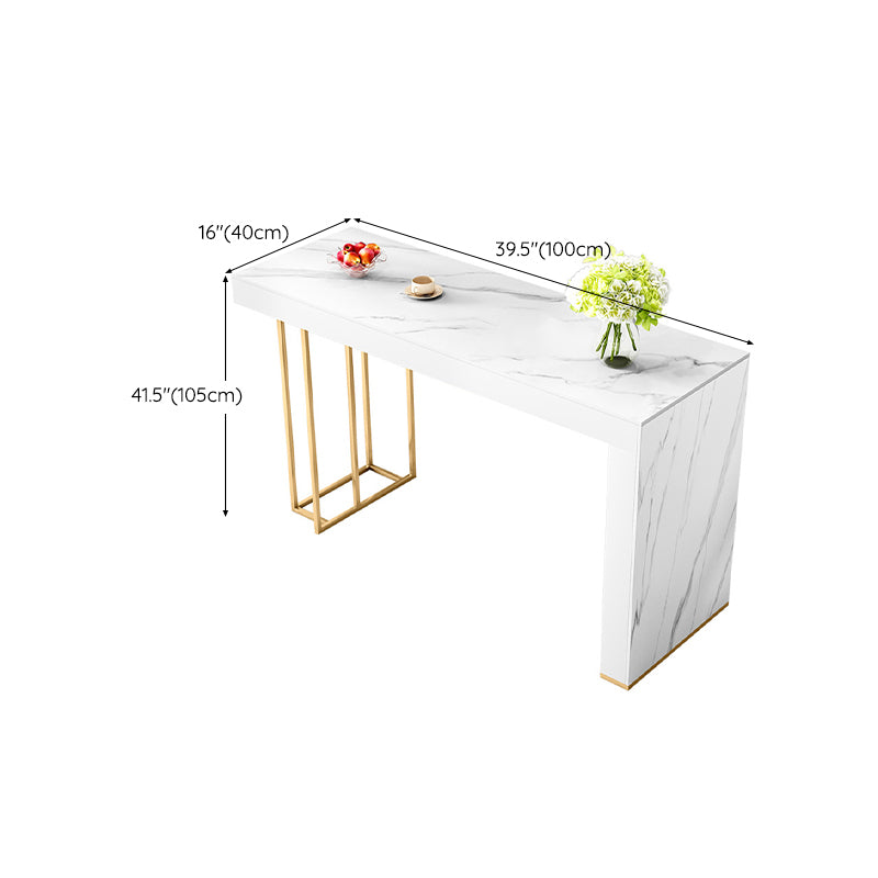 Rectangle Bistro Bar Table Sintered Stone Bar Table with Shelves