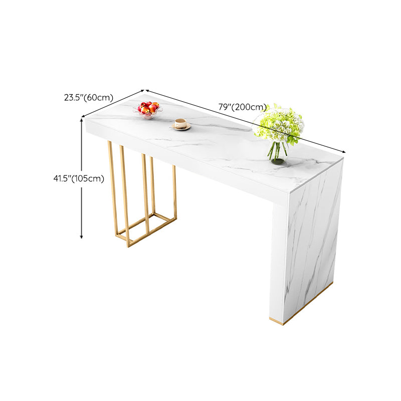 Rectangle Bistro Bar Table Sintered Stone Bar Table with Shelves