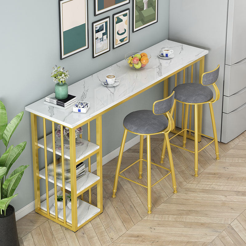 Rectangle Pub Table Glam Style Wood Bar Table for Indoor Use