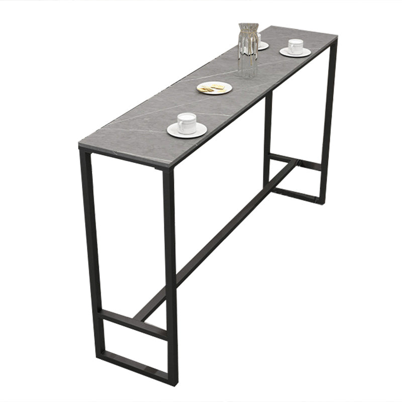 Modern Sintered Stone Bistro Bar Table Rectangle Bar Table for Dining Room