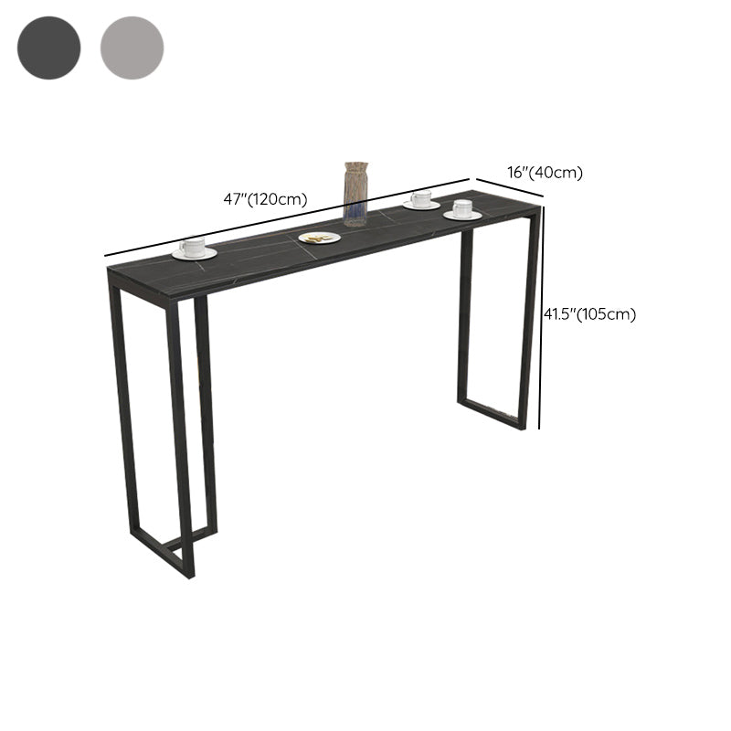 Modern Sintered Stone Bistro Bar Table Rectangle Bar Table for Dining Room