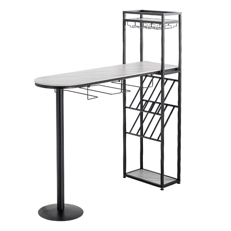Sintered Stone Bistro Bar Table Modern Wine Rack Bar Table for Living Room