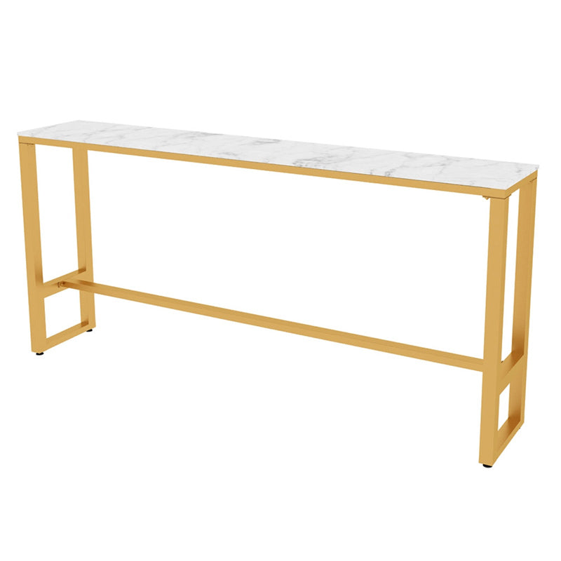 Rectangle Bar Dining Table Faux Marble Counter Height Dining Table