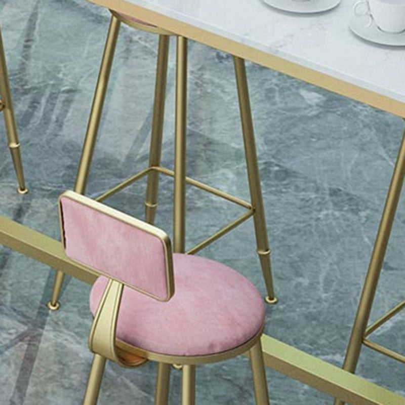 Rectangle Bar Dining Table Faux Marble Counter Height Dining Table