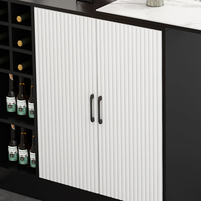 Rectangle Counter Height Table Modern Bar Dining Table with Shelves