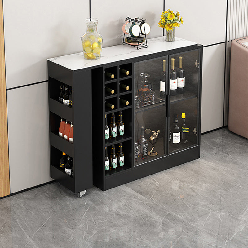 Rectangle Counter Height Table Modern Bar Dining Table with Shelves