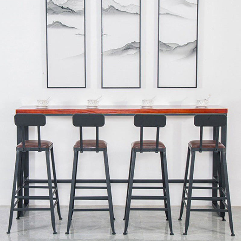 Solid Wood Bar Table Industrial Brown Dining Table for Kitchen Use