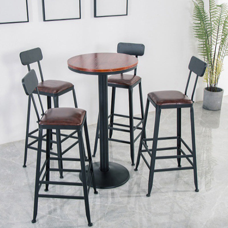 Solid Wood Bar Table Industrial Brown Dining Table for Kitchen Use