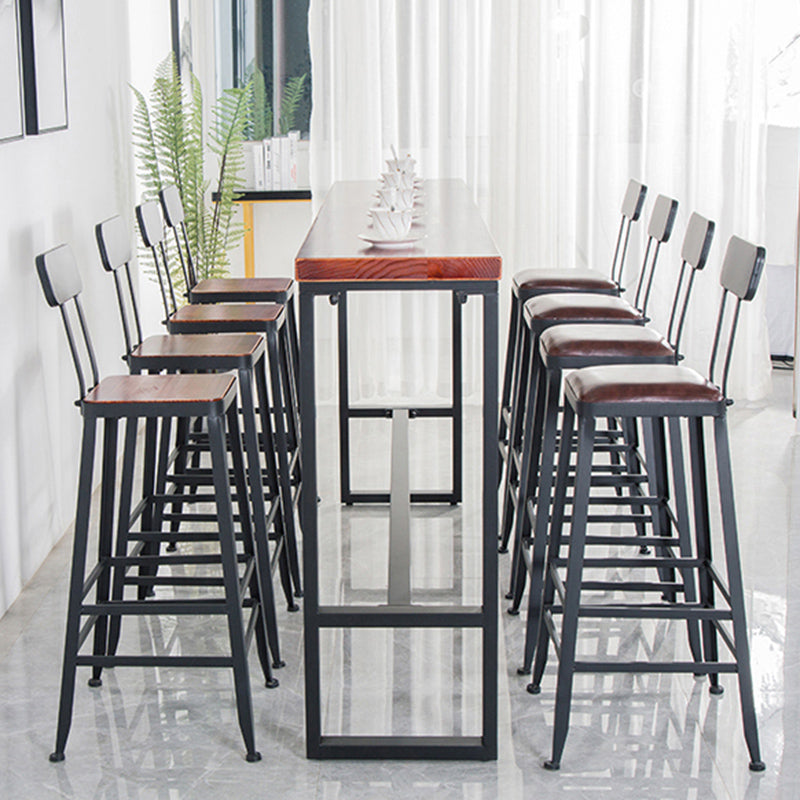 Solid Wood Bar Table Industrial Brown Dining Table for Kitchen Use