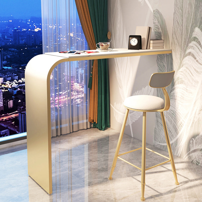 Stone and Metal Bar Dining Table Contemporary Counter Height Table