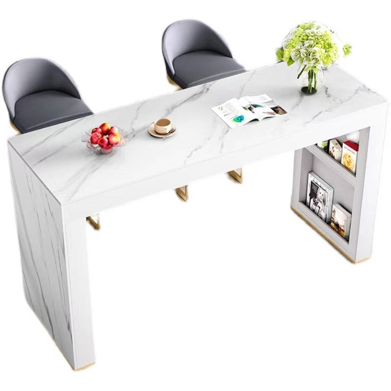 Faux Marble Counter Height Table Contemporary Pub Height Dining Table