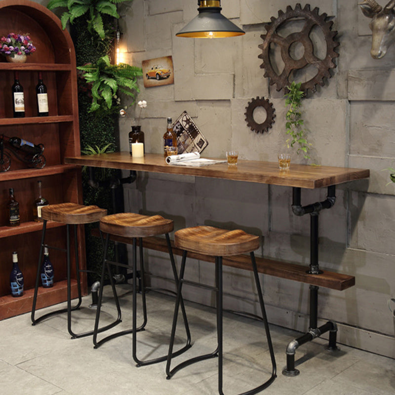 Solid Wood Counter Height Table Rectangle Bar Height Pub Table