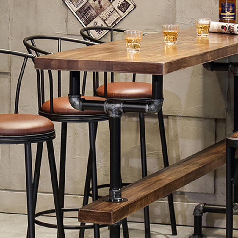 Solid Wood Counter Height Table Rectangle Bar Height Pub Table