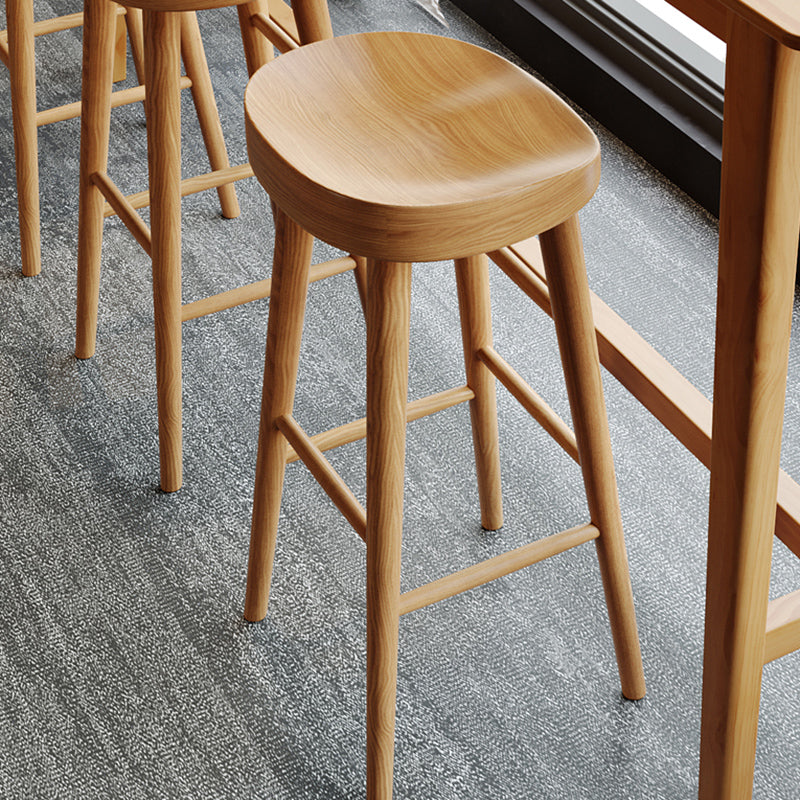 Solid Wood Bar Height Table Natural Rectangle Counter Height Table