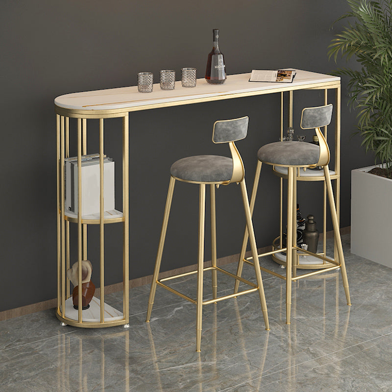 Free Form Counter Height Dining Table with Storage Modern Bar Dining Table