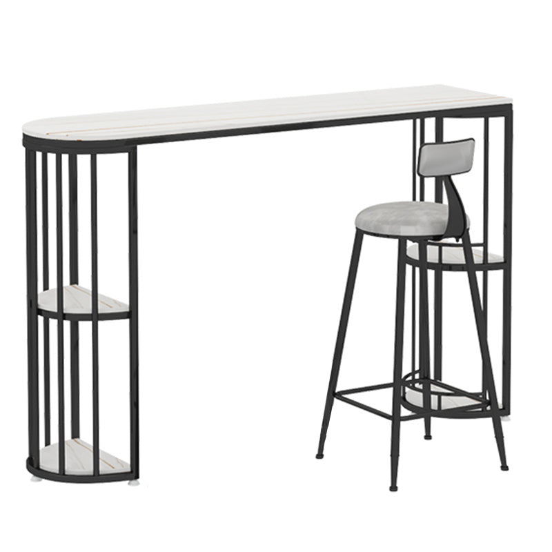 Free Form Counter Height Dining Table with Storage Modern Bar Dining Table